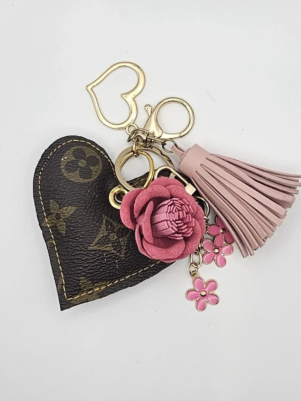 Upcycled Leather Purse Key Chain Charm